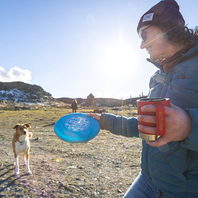 12oz-camp-mug-x6 insulated_camp_mug_12oz_woman_dog_frisbee_square.jpg